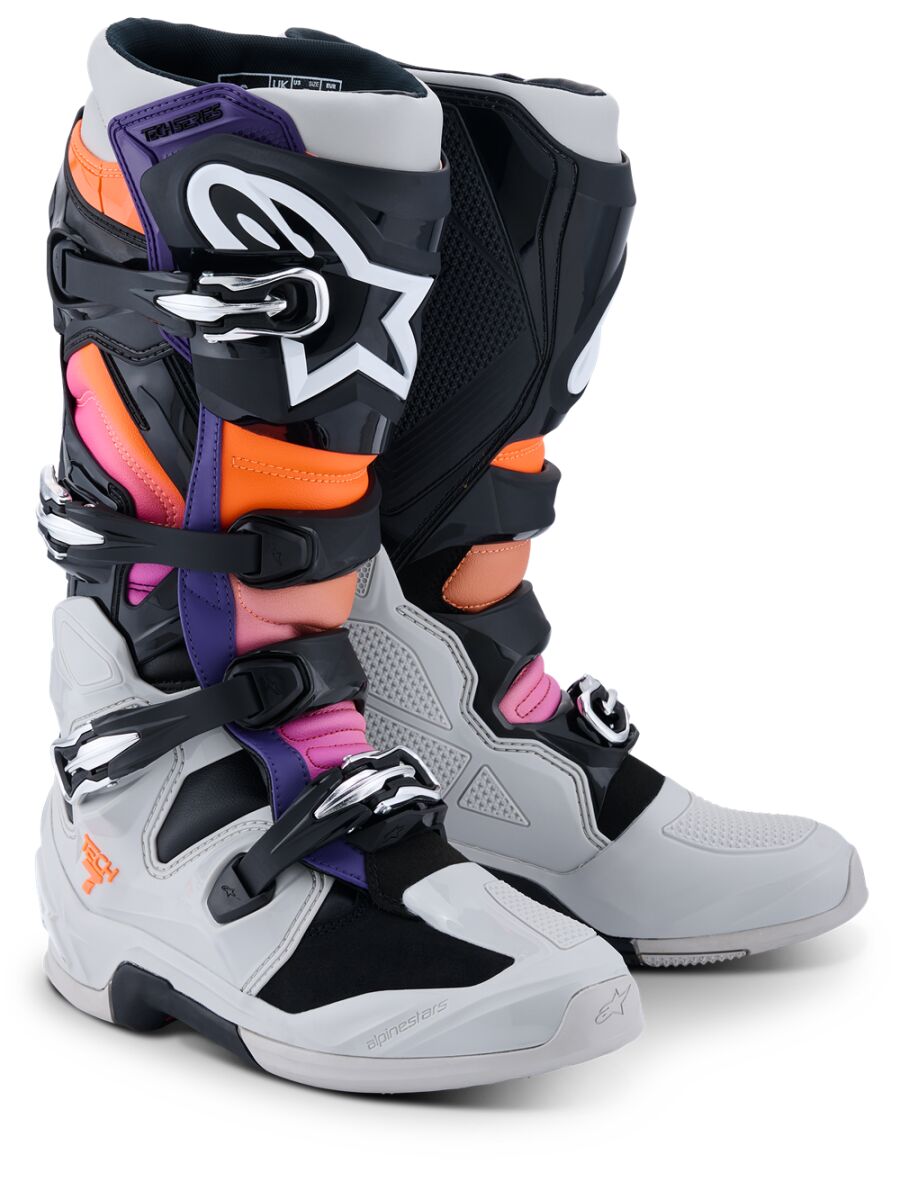 Saabas Tech 7, must/helehall/fluoororanž/magenta, 6