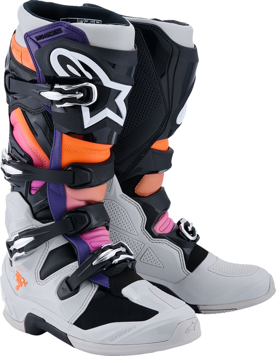 Saabas Tech 7, must/helehall/fluoororanž/magenta, 9