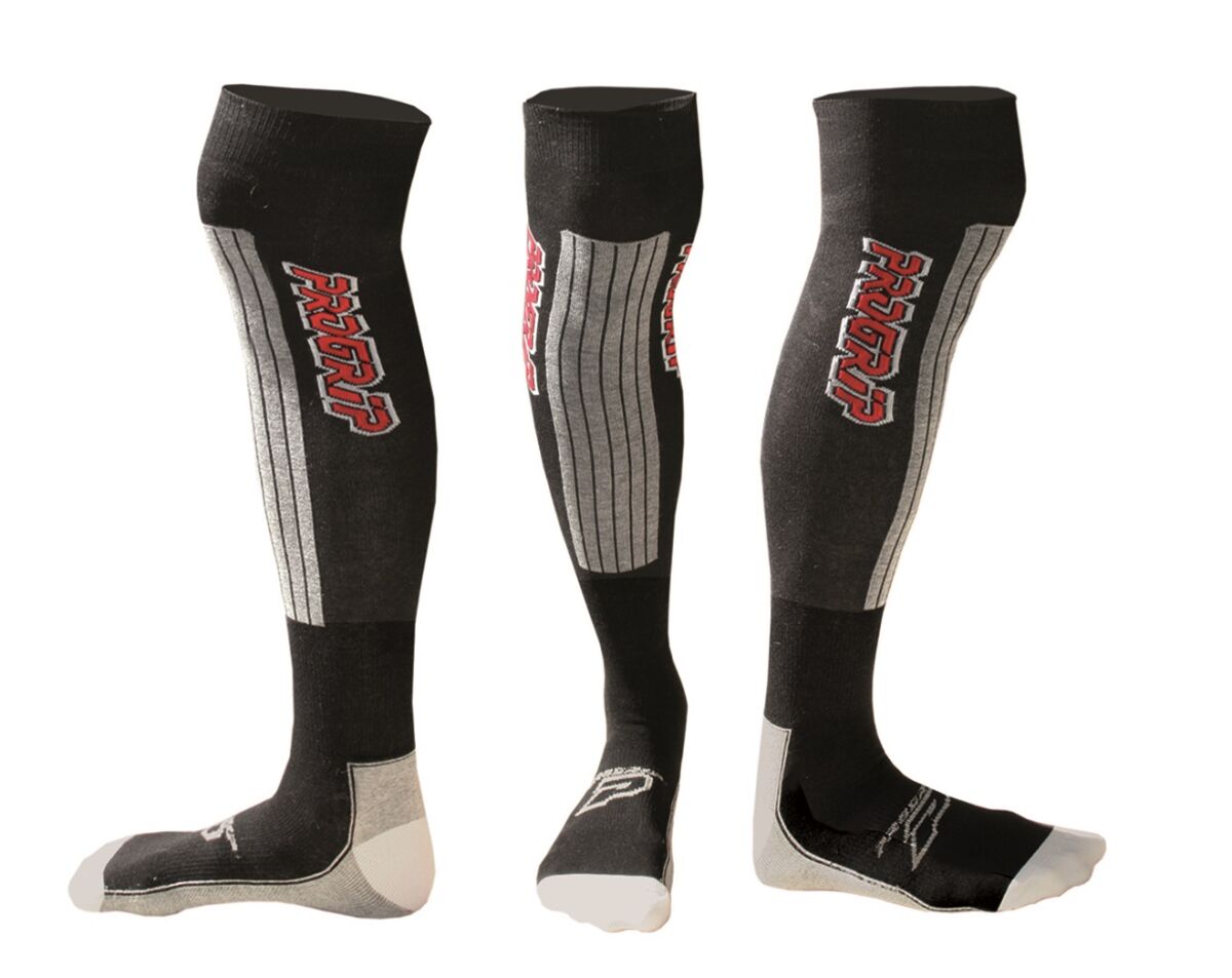 Põlvedeülesed sokid, must/hall, L/XL