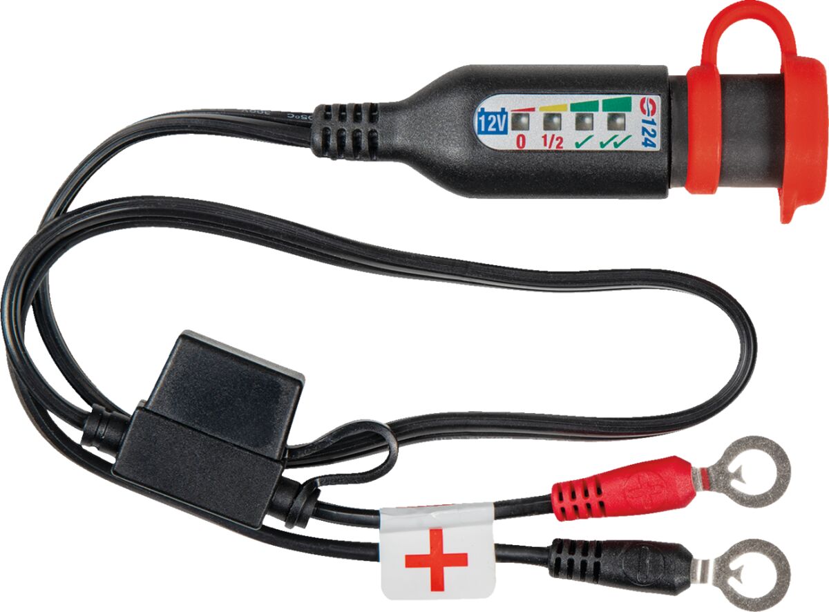 Aku juhe silmusklemmiga ja testiga, 12V pliihappeakudele