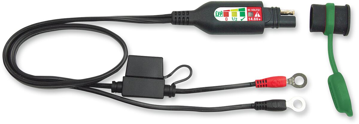 Aku juhe silmusklemmiga ja testiga, 12.8V kuni 13.2V liitiumakudele