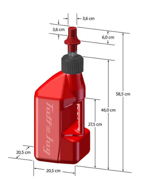 Kanister Tuff Jug, vaateriba, Ripper-kork, 10L, punane