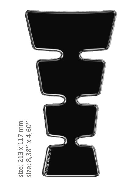 Universaalne paagipadi, läikiv must, 21,3 cm x 11,7 cm | 8.38" x 4.60", vaik/polüuretaan