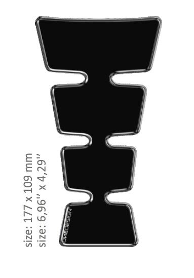 Universaalne paagipadi, läikiv must, 17,7 cm x 10,9 cm | 6.96" x 4.29", vaik/polüuretaan