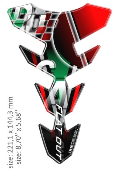 Universaalne paagipadi, läikiv punane/roheline/valge/must, Ducati disain, 22,11 cm x 14,43 cm | 8.70" x 5.6
