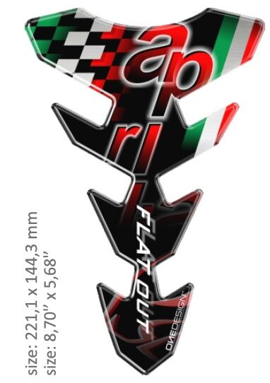 Universaalne paagipadi, läikiv must/punane/roheline, Aprilia disain, 22,11 cm x 14,43 cm | 8.70" x 5.68"