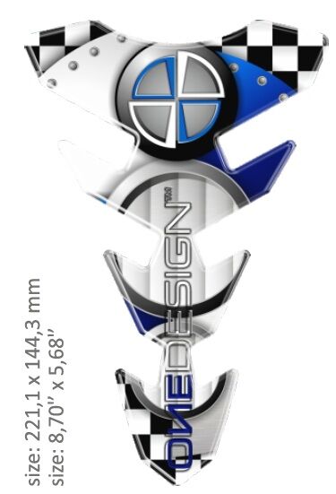 Universaalne paagipadi, läikiv valge/sinine/must, BMW disain, 22,11 cm x 14,43 cm | 8.70" x 5.68"