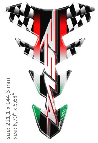Universaalne paagipadi, läikiv roheline/valge/punane/must/valge, Aprilia RSV4 disain, 22,11 cm x 14,43 cm