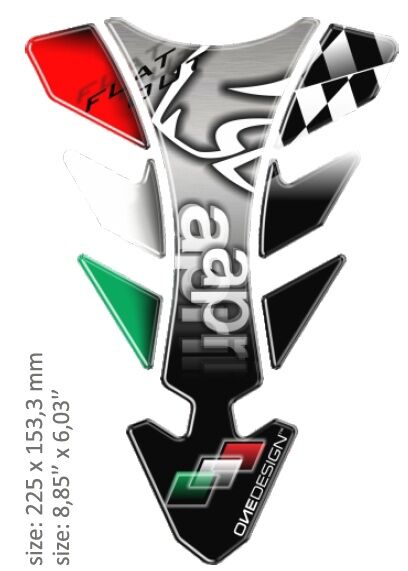 Universaalne paagipadi, läikiv must/valge/punane/roheline, Aprilia disain, 22,5 cm x 15,33 cm | 8.85" x 6.0