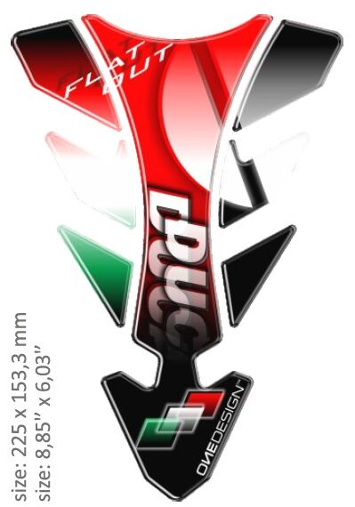 Universaalne paagipadi, läikiv punane/roheline/valge/must, Ducati disain, 22,5 cm x 15,33 cm | 8.85" x 6.03