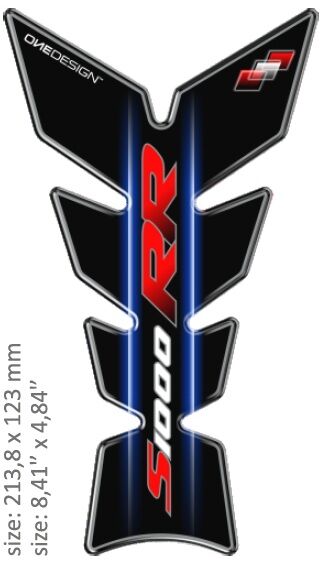 Universaalne paagipadi, läikiv must/valge/punane/sinine, BMW S1000RR disain, 21,38 cm x 12,3 cm | 8.41"