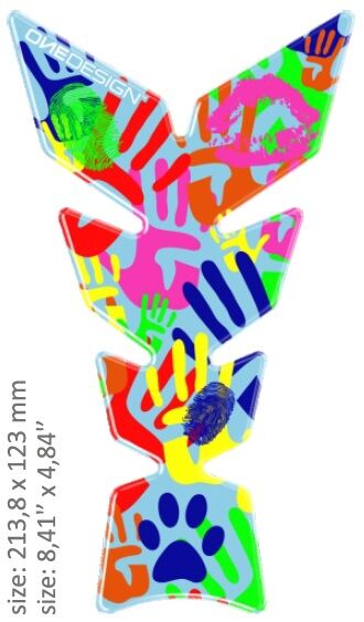 Universaalne paagipadi, läikiv mitmevärviline, käte disain, 21,38 cm x 12,3 cm | 8.41" x 4.84"