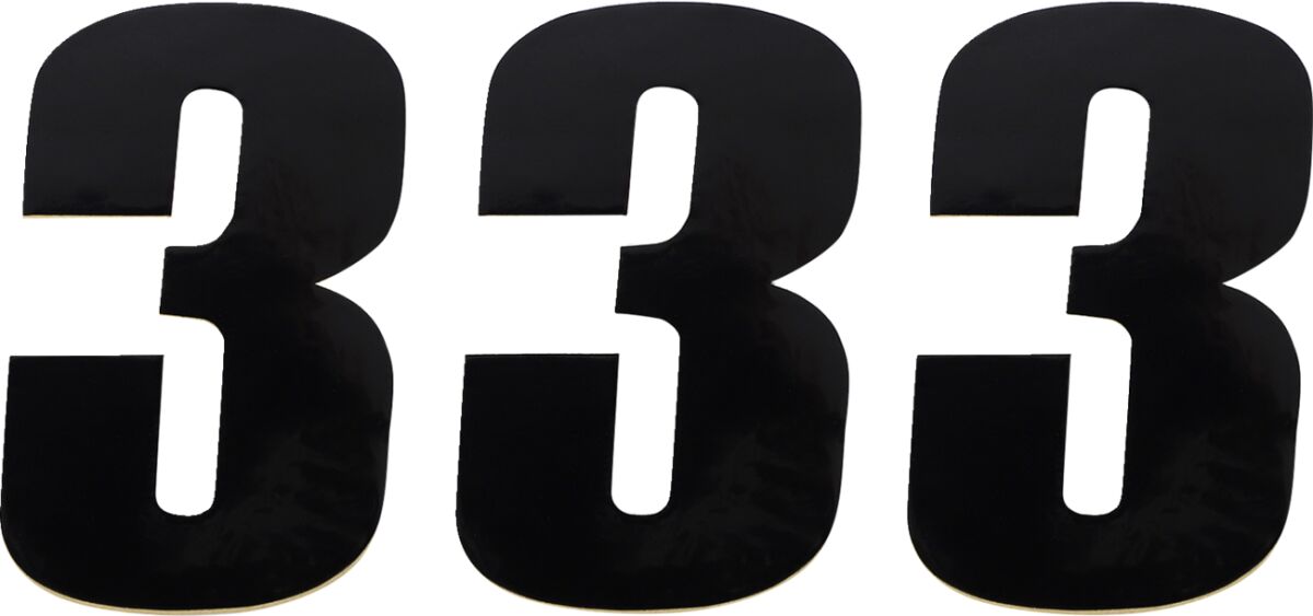 Võistlusnumber, must, 4.5" # 3