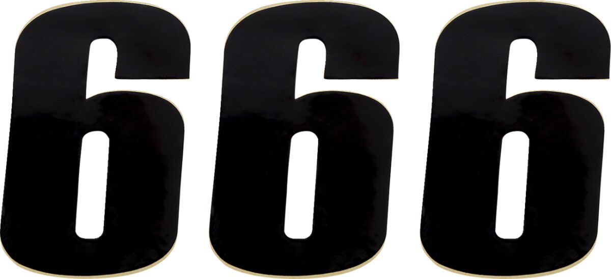 Võistlusnumber, must, 4.5" # 6