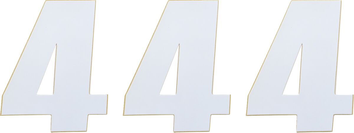 Võistlusnumber, valge, 4.5" # 4