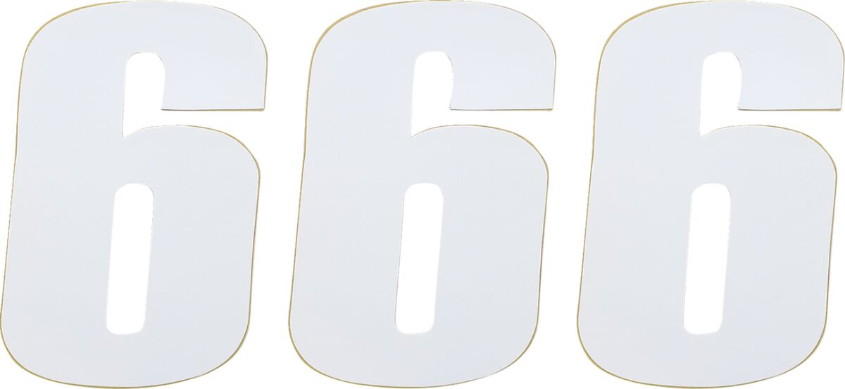 Võistlusnumber, valge, 4.5" # 6