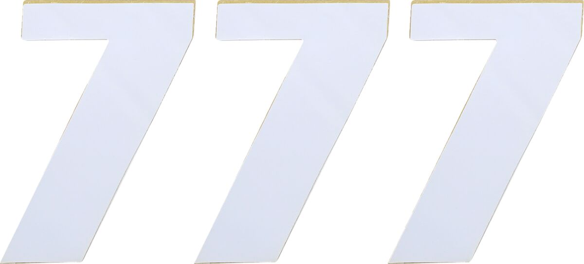 Võistlusnumber, valge, 4.5" # 7