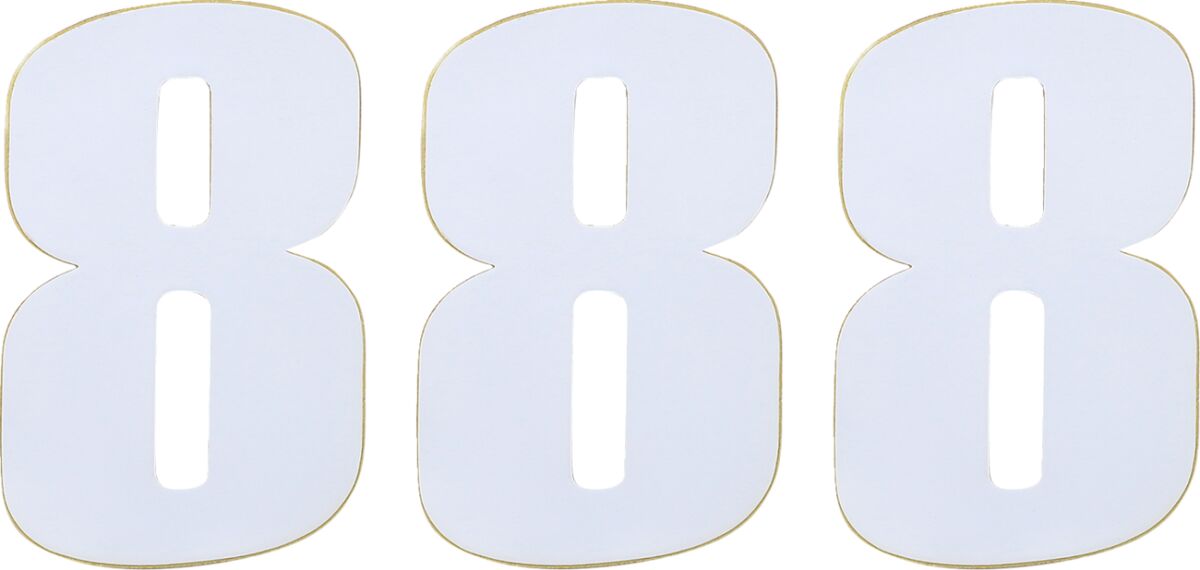 Võistlusnumber, valge, 4.5" # 8
