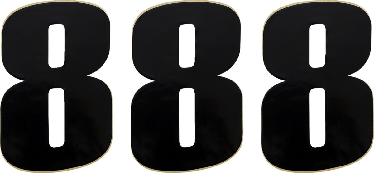 Võistlusnumber, must, 6" # 8