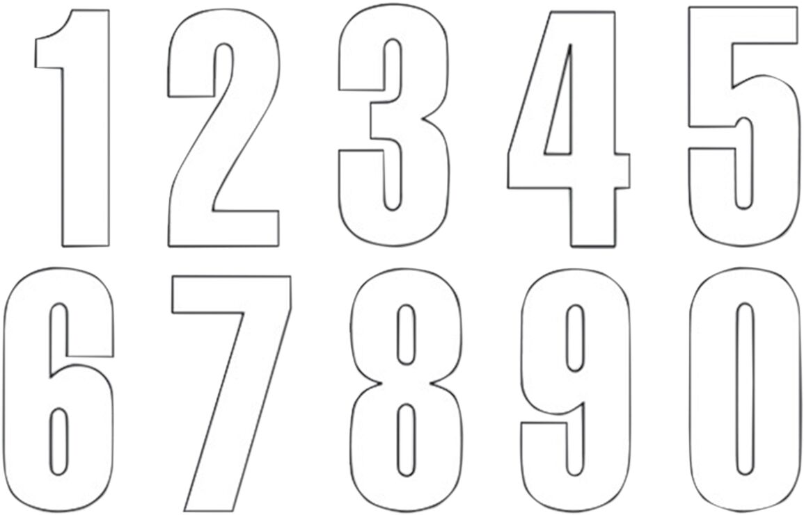 Three-seeria numbrikleebis #7, 3 tk pakis, valge