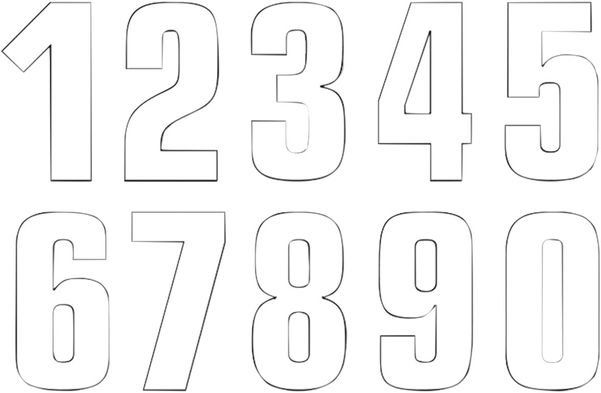 Two-seeria numbrikleebis #9, 3 tk pakis, valge