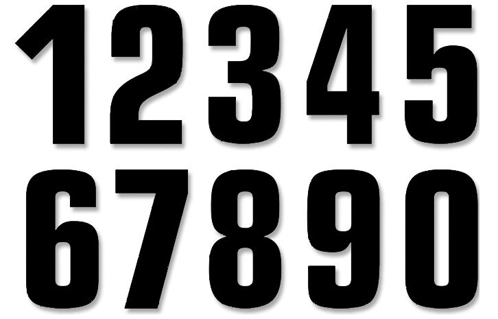 Numbrikleebiste komplekt #0-9, Two seeria, must