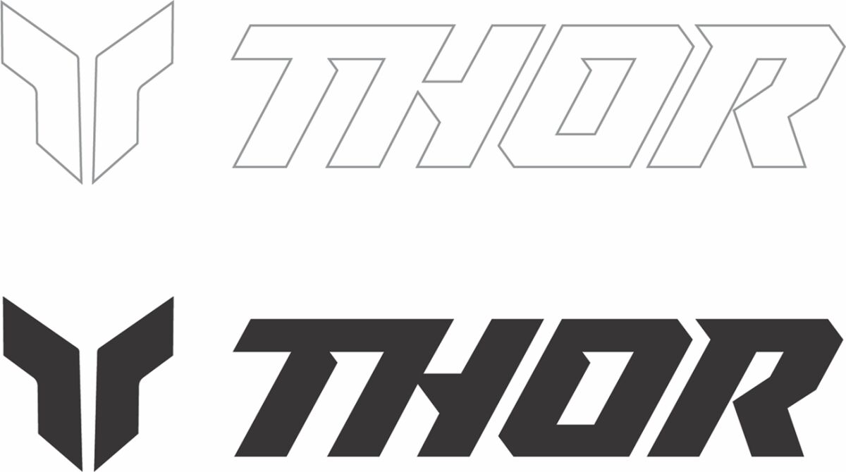 Kleebis Thor, 6 tk, 3IN, must/valge