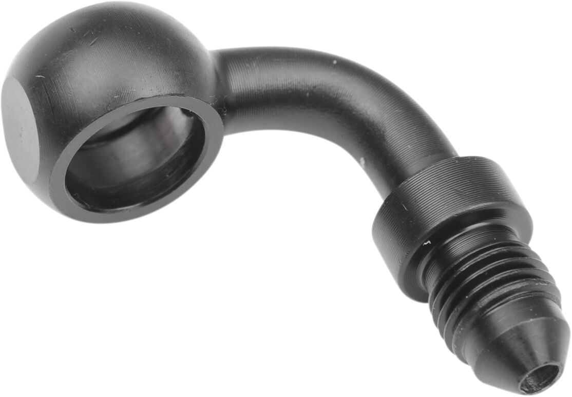 Pidurivooliku banjo AN-03 voolikule, 90°, teras, must, ava-Ø 7/16" (11,2mm), isane 3/8x24 JIC/UNF