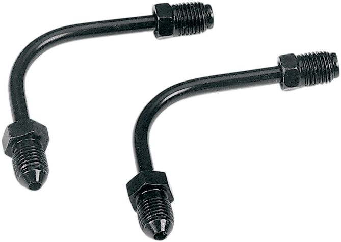 Pidurivooliku adapter AN-03 voolikule, 90° toru, pikk, must, 2x isane AN-3 3/8x24 JIC/UNF, üleminek 3/8x24 JIC/UNF I