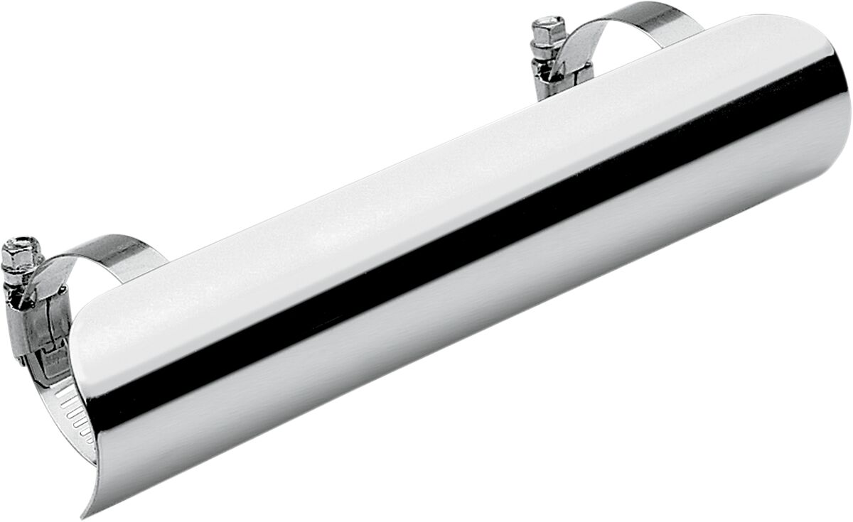 2 1/4" DIAMETER x 7" L HEAT SHIELD CHROME