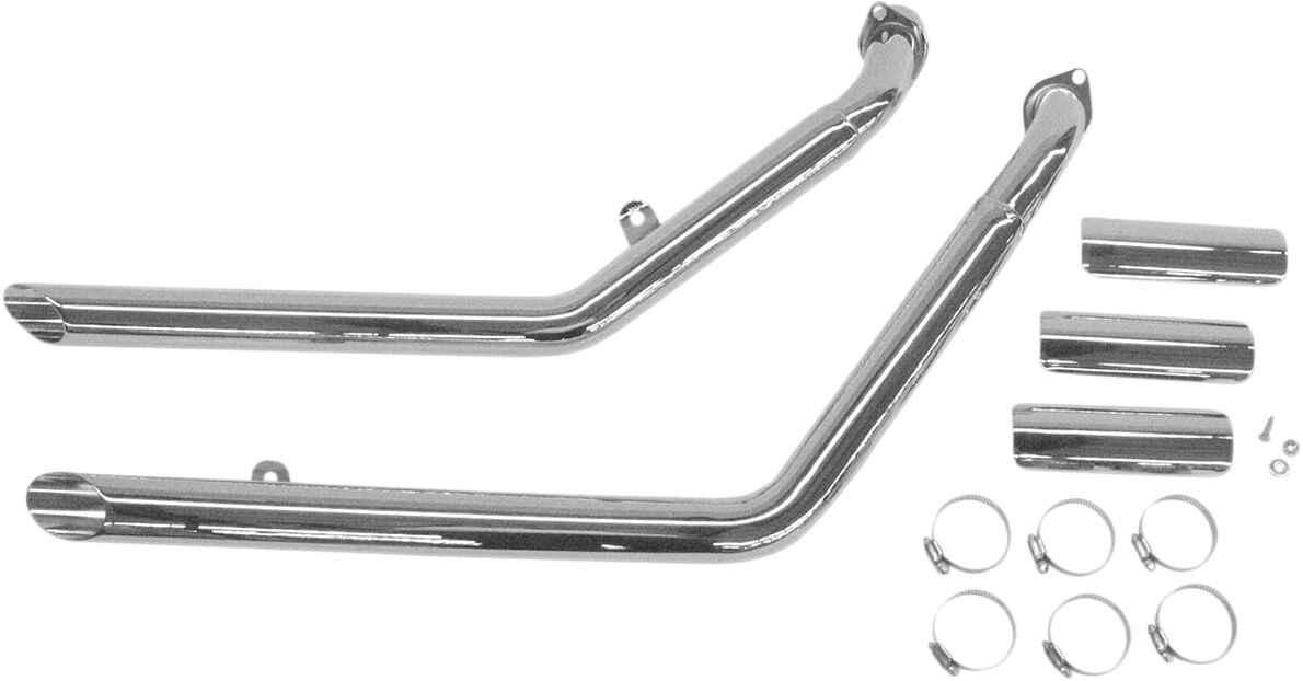 Väljalaskesüsteem, 2" drag-toru, kaldlõige, kroom