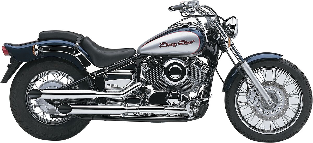 EXHAUST SYSTEM 2 INTO 2 SLASH CUT TIPS CHROME