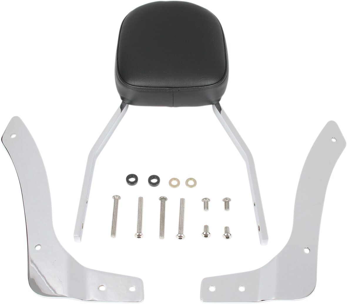 TALL SQUARE SISSY BAR WITH PAD CHROME