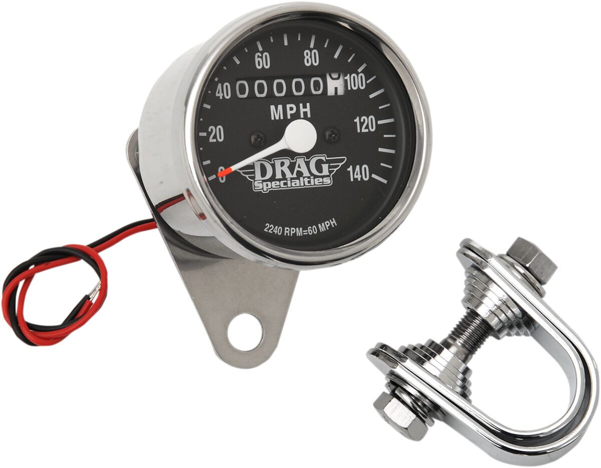 2.4" MECHANICAL SPEEDOMETER 2240:60 CHROME BLACK FACE