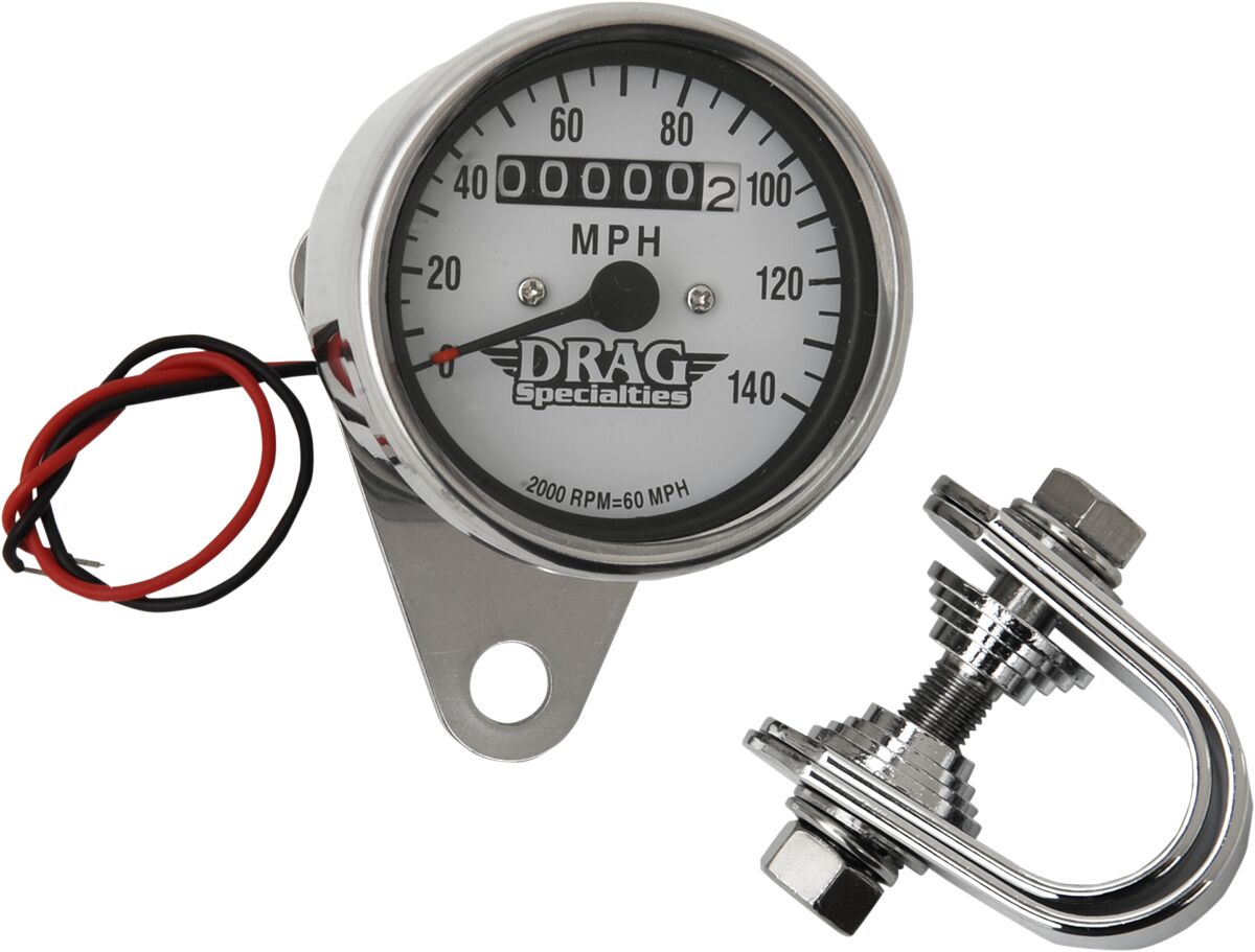 2.4" MECHANICAL SPEEDOMETER 2:1 CHROME WHITE FACE
