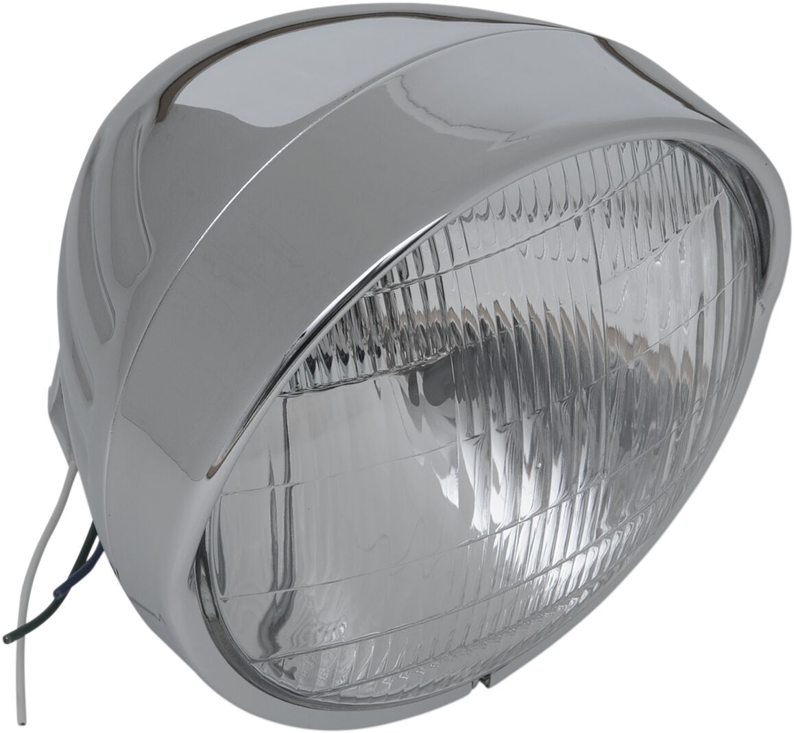 HEADLIGHT 6.5" W/ VISOR GROOVED CHROME 60/55W