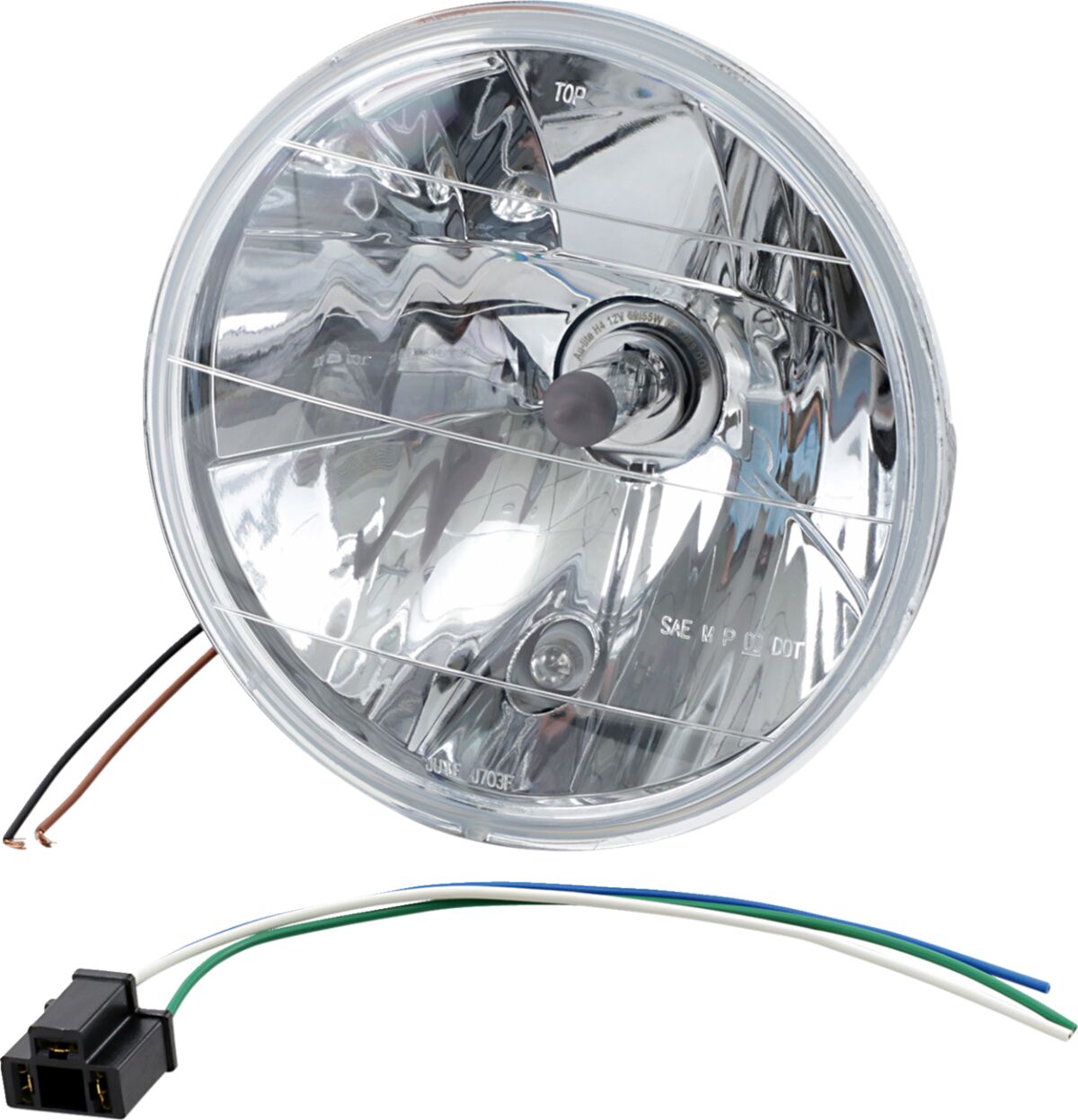 Esituli 7", päevatulega, kroom, H4 55/60W