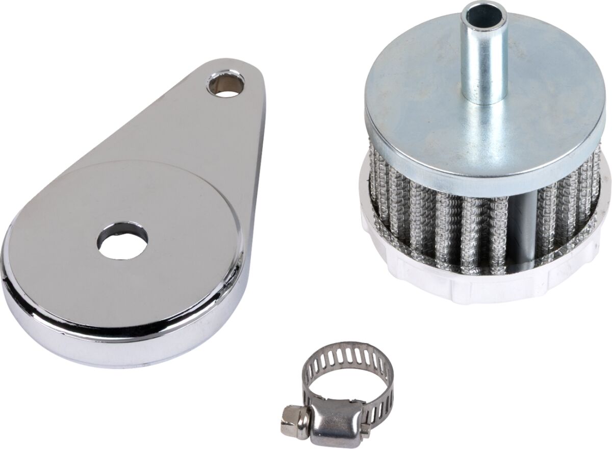 CRANKCASE FILTER W/ MOUNTING BASE CHROME