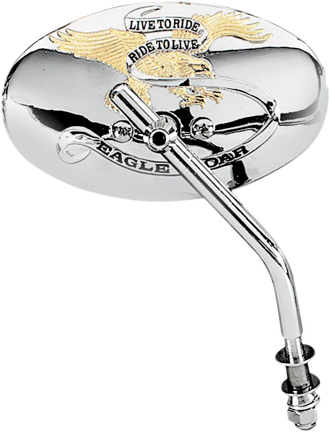 MIRROR OVAL 6" LIVE-TO-RIDE W/ ADJUSTABLE STEM CHROME