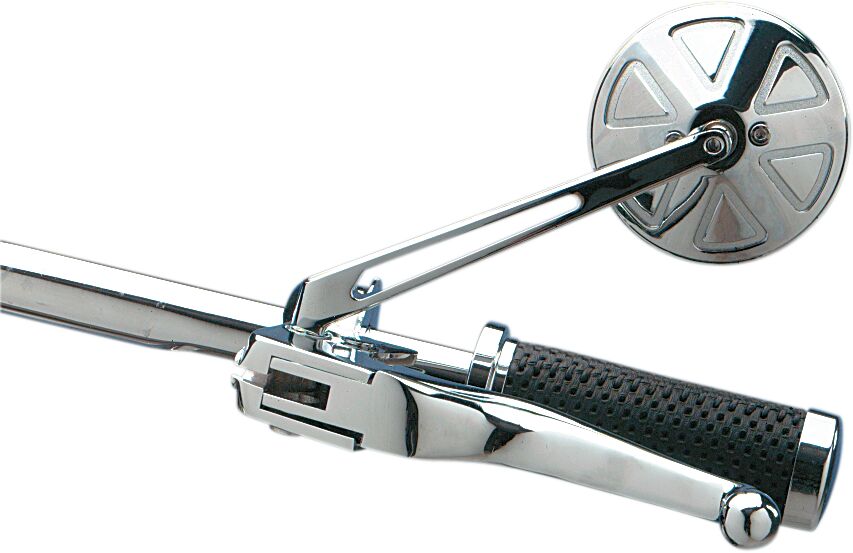 MIRROR NESS STEALTH III ROUND 3.5" W/ 6" STEALTH II STEM CHROME