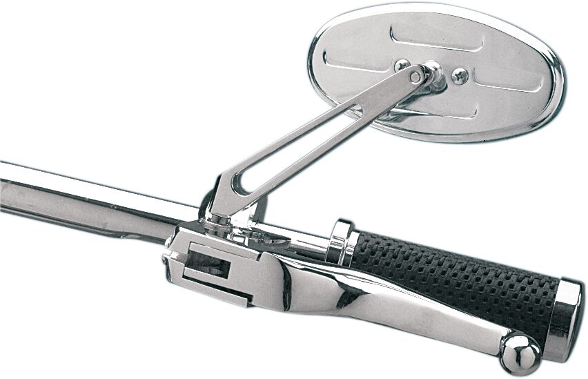 MIRROR NESS STEALTH I OVAL W/ 4.75" STEM BLUE REFLECTOR CHROME