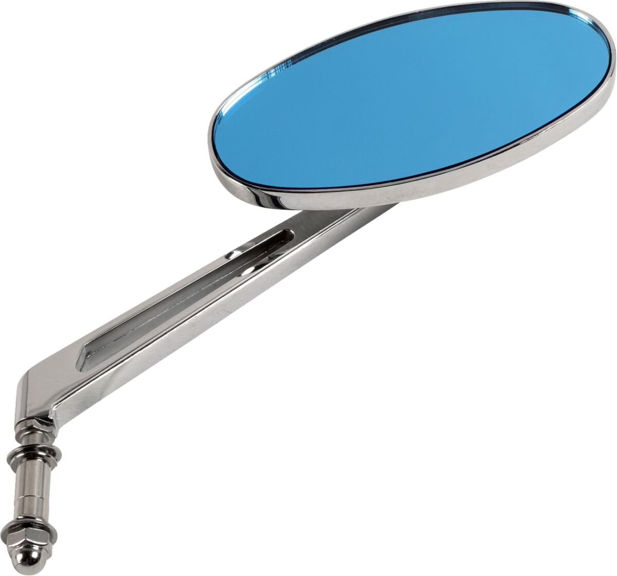 MIRROR NESS STEALTH II OVAL W/ 6" STEM BLUE REFLECTOR CHROME