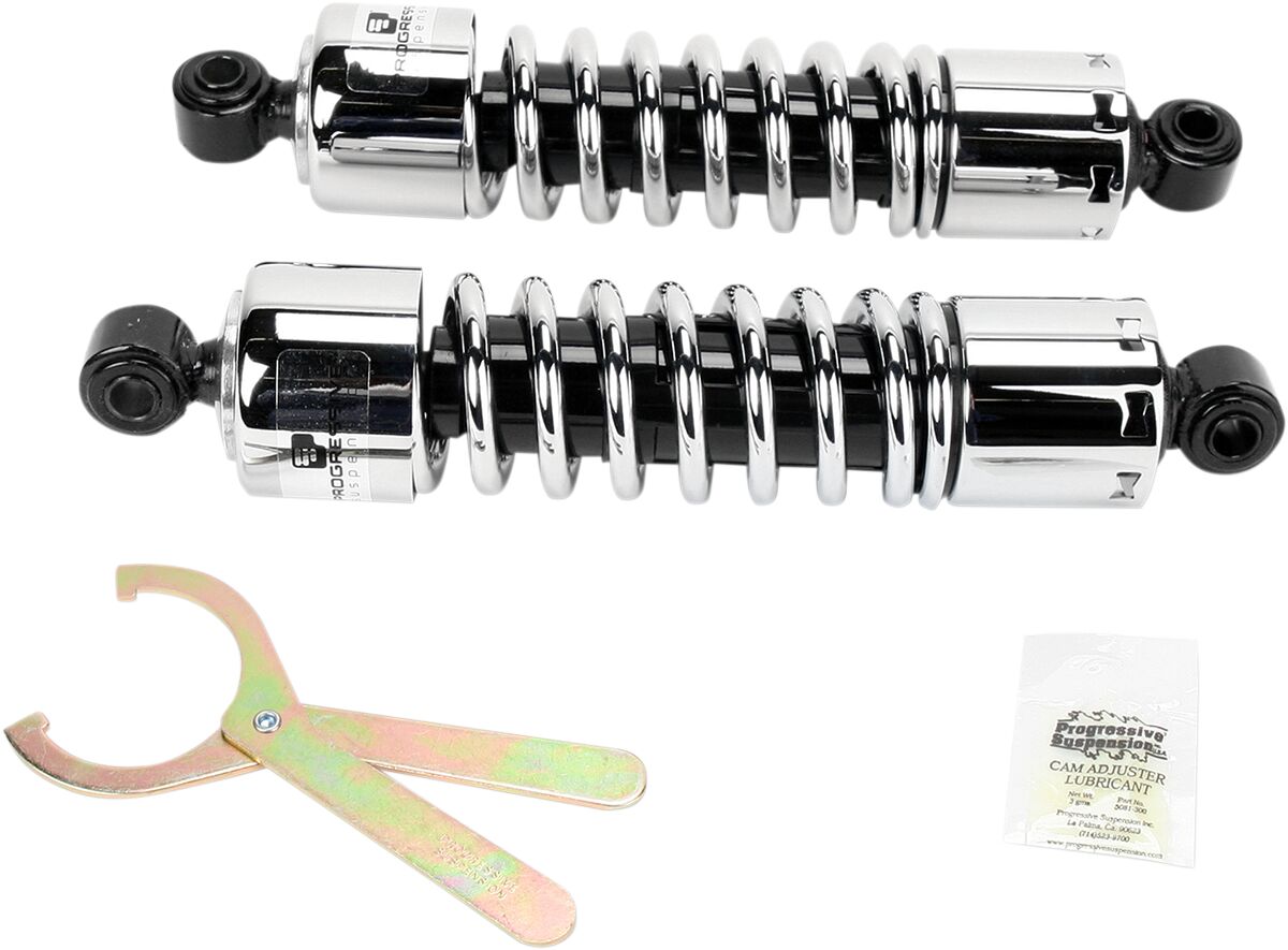 Progressive Suspension 412 seeria American-Tuned gaasamortisaatorid kattega, kroom, 12.63"