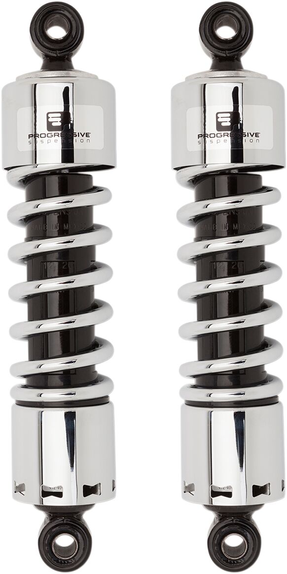 Progressive Suspension 412-seeria, tugevdatud, American-Tuned gaasamortisaatorid ilma katteta, kroom, 12"
