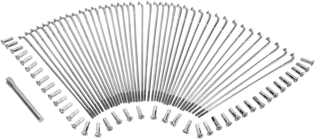 SPOKE SET FRONT/REAR 6.75" STAINLESS STEEL FOR 16" WIDE-GLIDE HUB AND DROP-CENTER RIM