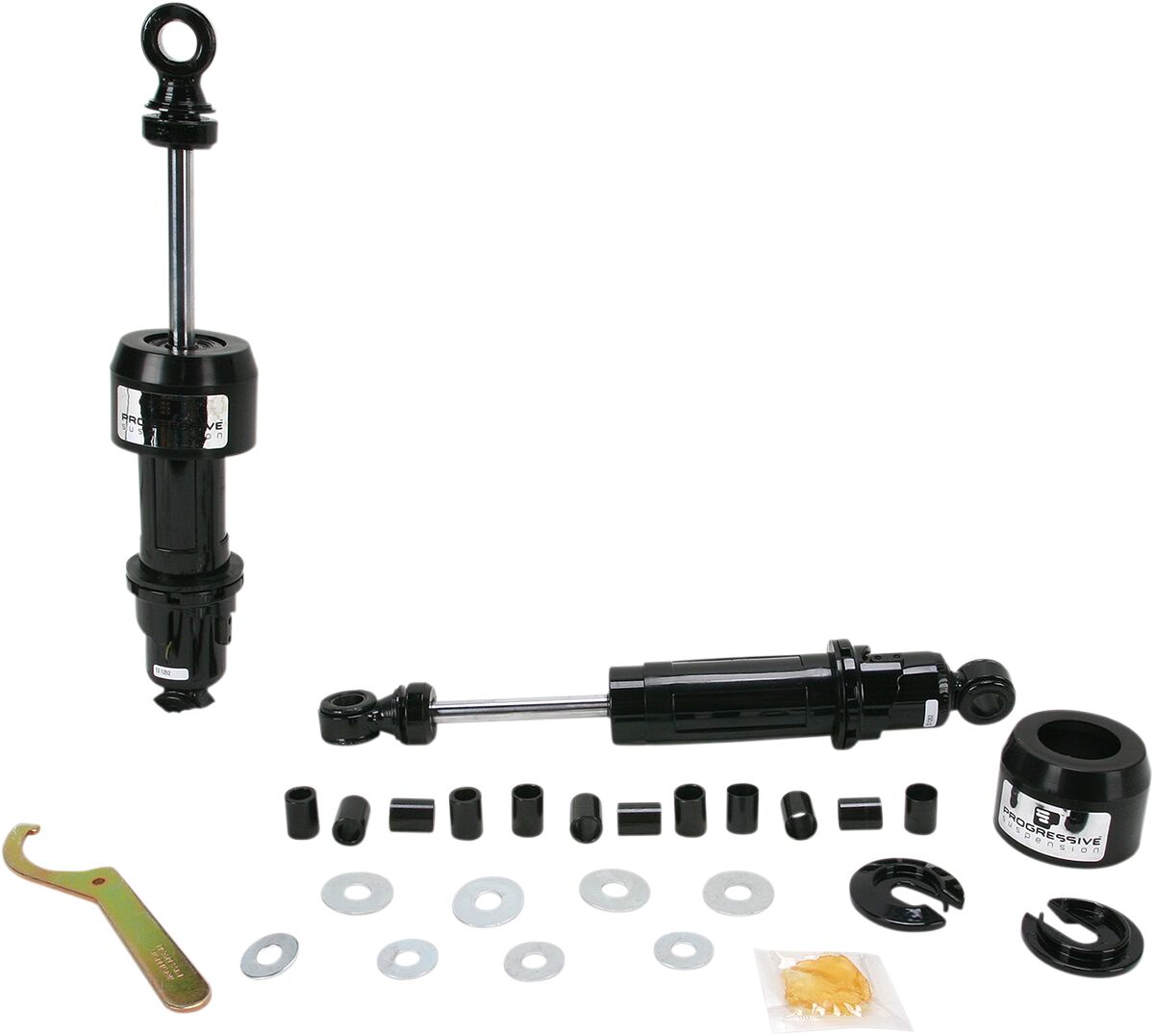 Progressive Suspension 12 seeria topeltamortisaatorid, silmast silma, must, 13"