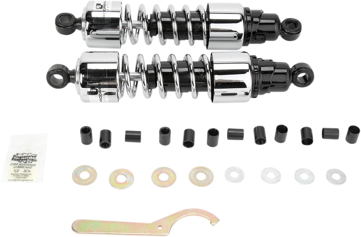 Progressive Suspension 412 seeria topeltamortisaatori koost, kroom, 13"