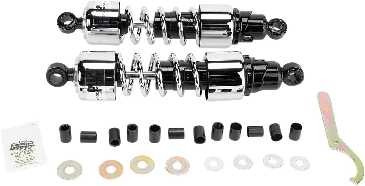 Progressive Suspension 412 seeria topeltamortisaatori koost, kroom, 13"