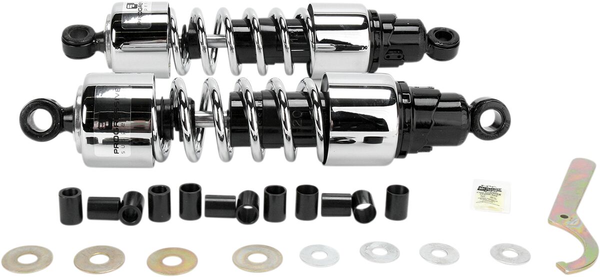 Progressive Suspension 412 seeria topeltamortisaatori koost, kroom, 13"
