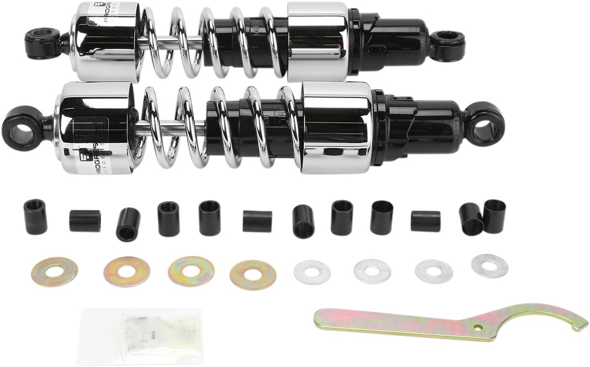Progressive Suspension 412 seeria topeltamortisaatori koost, kroom, 13.5"